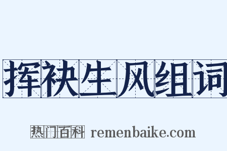 挥袂生风组词是什么意思的图片